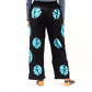 Japanese Style Lounge Pants - Black & Blue - L - Luna Panther