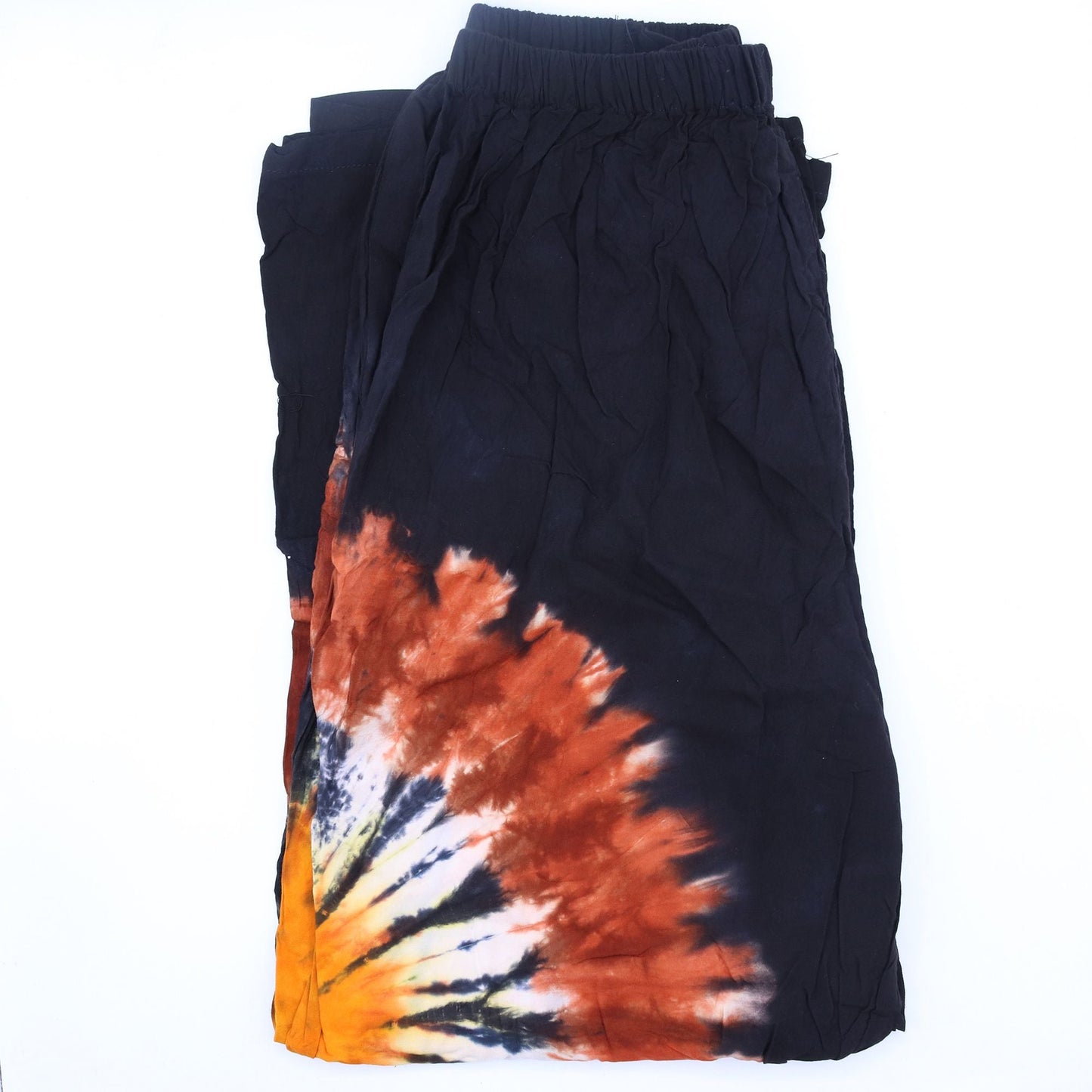 Japanese Style Lounge Pants - Black Chocolate & Orange - L - Luna Panther