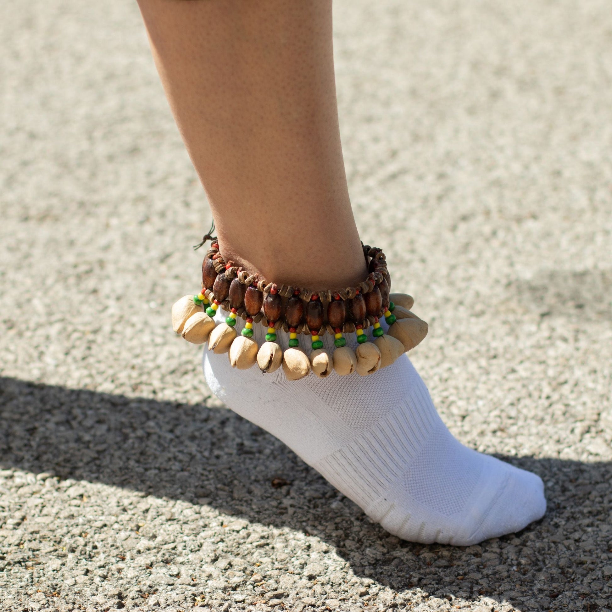 Kenari Shell Ankle Shaker - Rattle Bracelet (20 Shells) - Luna Panther
