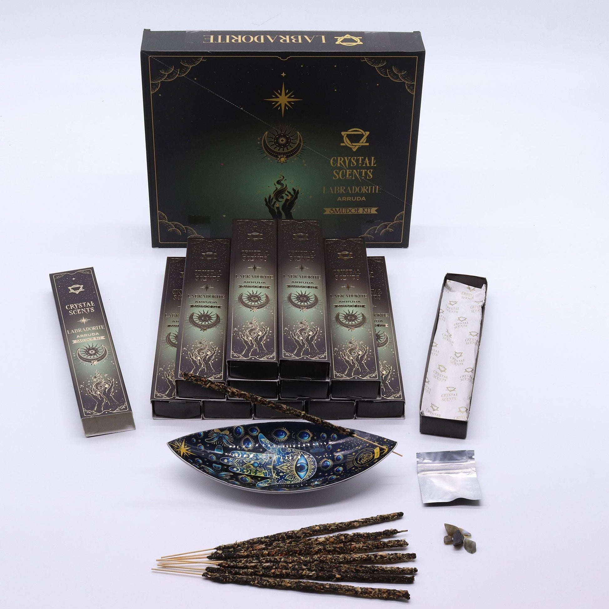 Labradorite Crystal Scents Smudge Incense - Arruda - Luna Panther