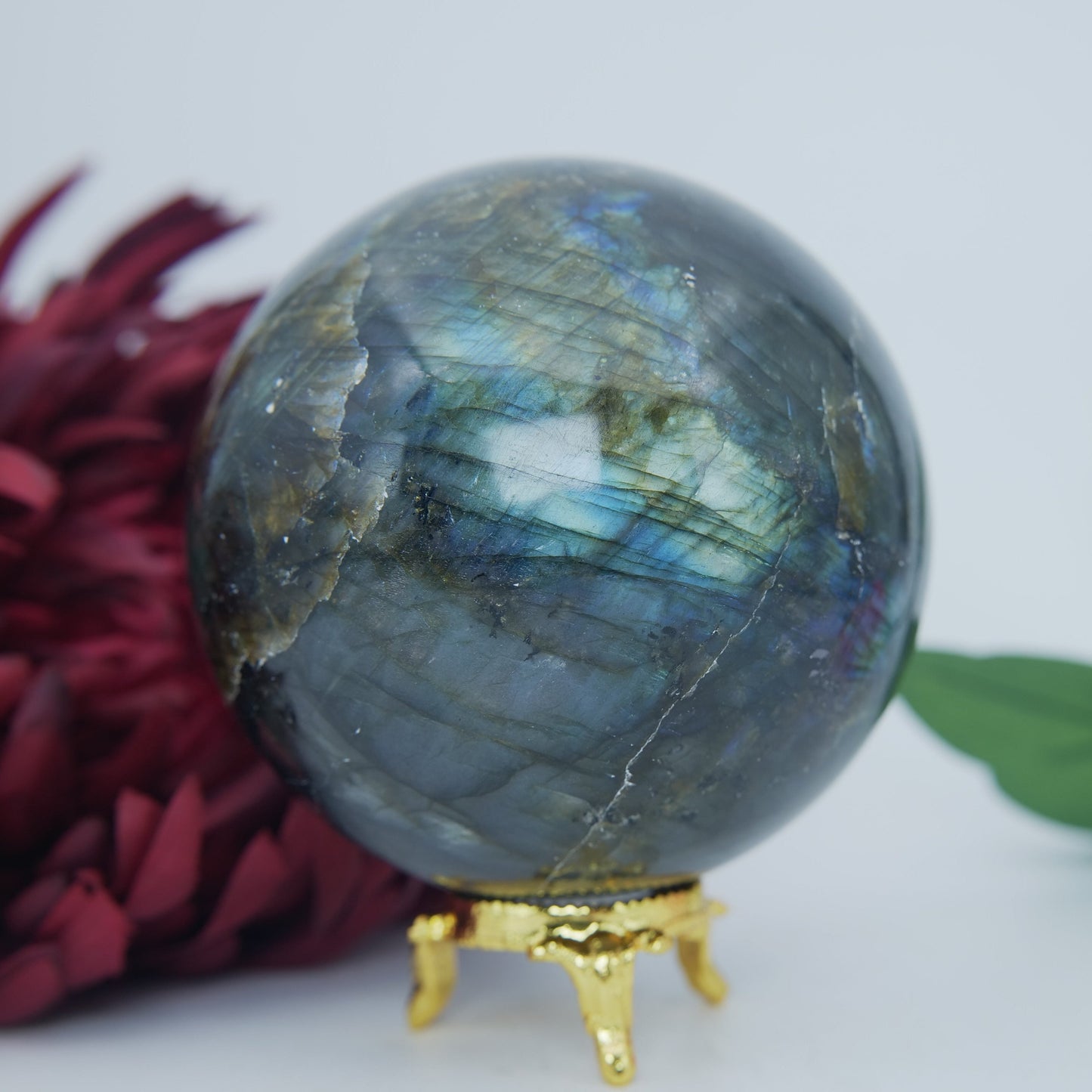 Labradorite Flashy Sphere 1017g 85mm - Luna Panther