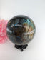 Polished Labradorite Flashy Sphere 2035g 112mm featuring blue flash and iridescent shimmer - Luna Panther