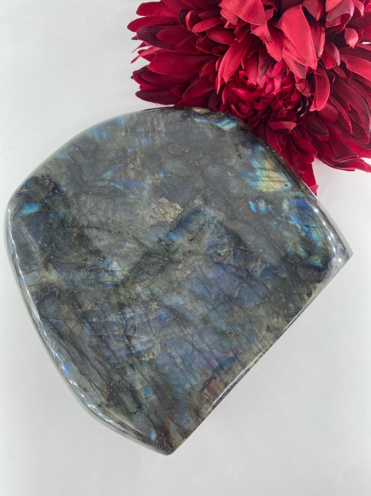 Polished Labradorite Free Form 290Grams featuring blue flash and iridescent shimmer - Luna Panther