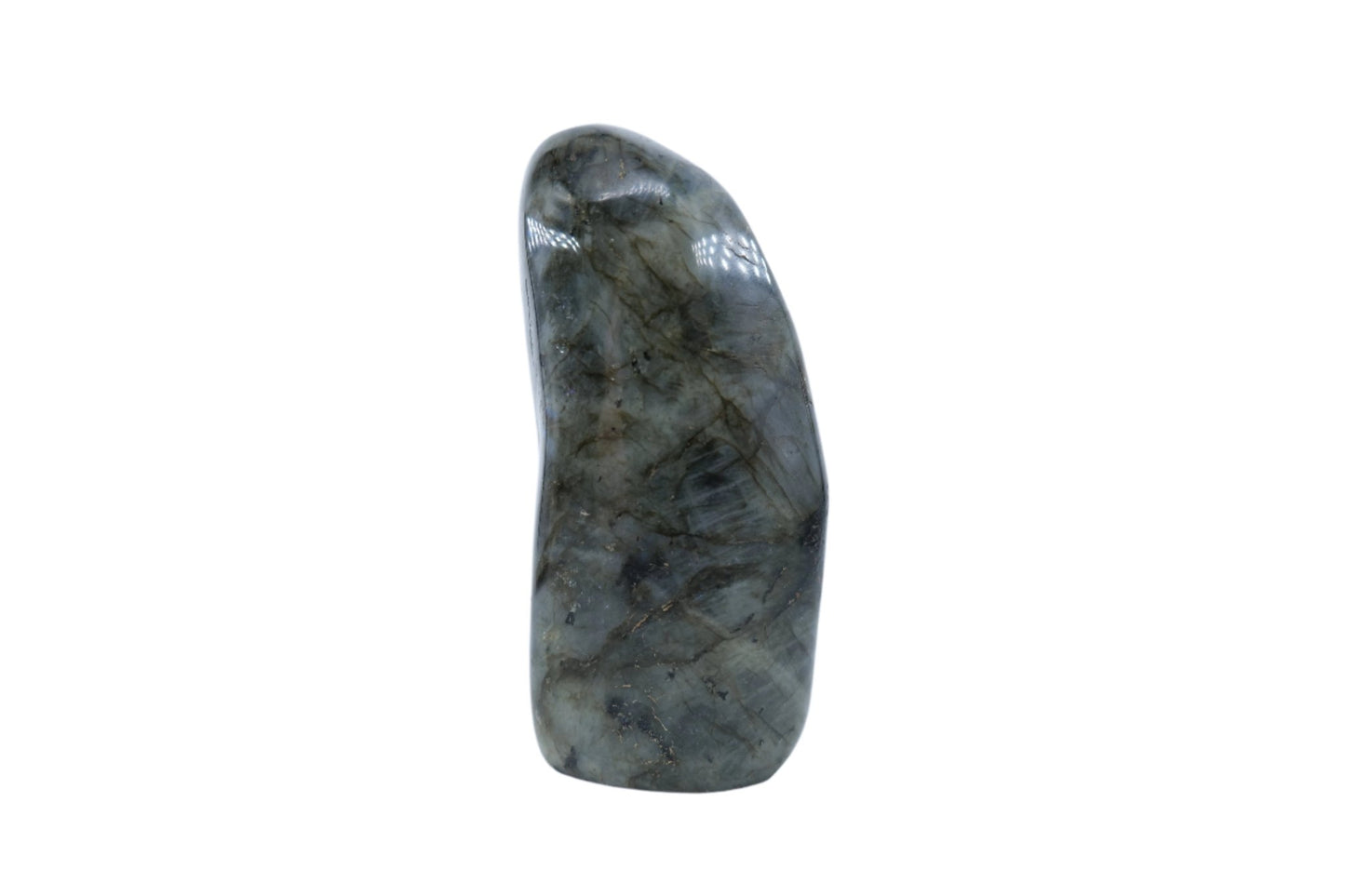 Polished Labradorite Freeform 1417G featuring blue flash and iridescent shimmer - Luna Panther