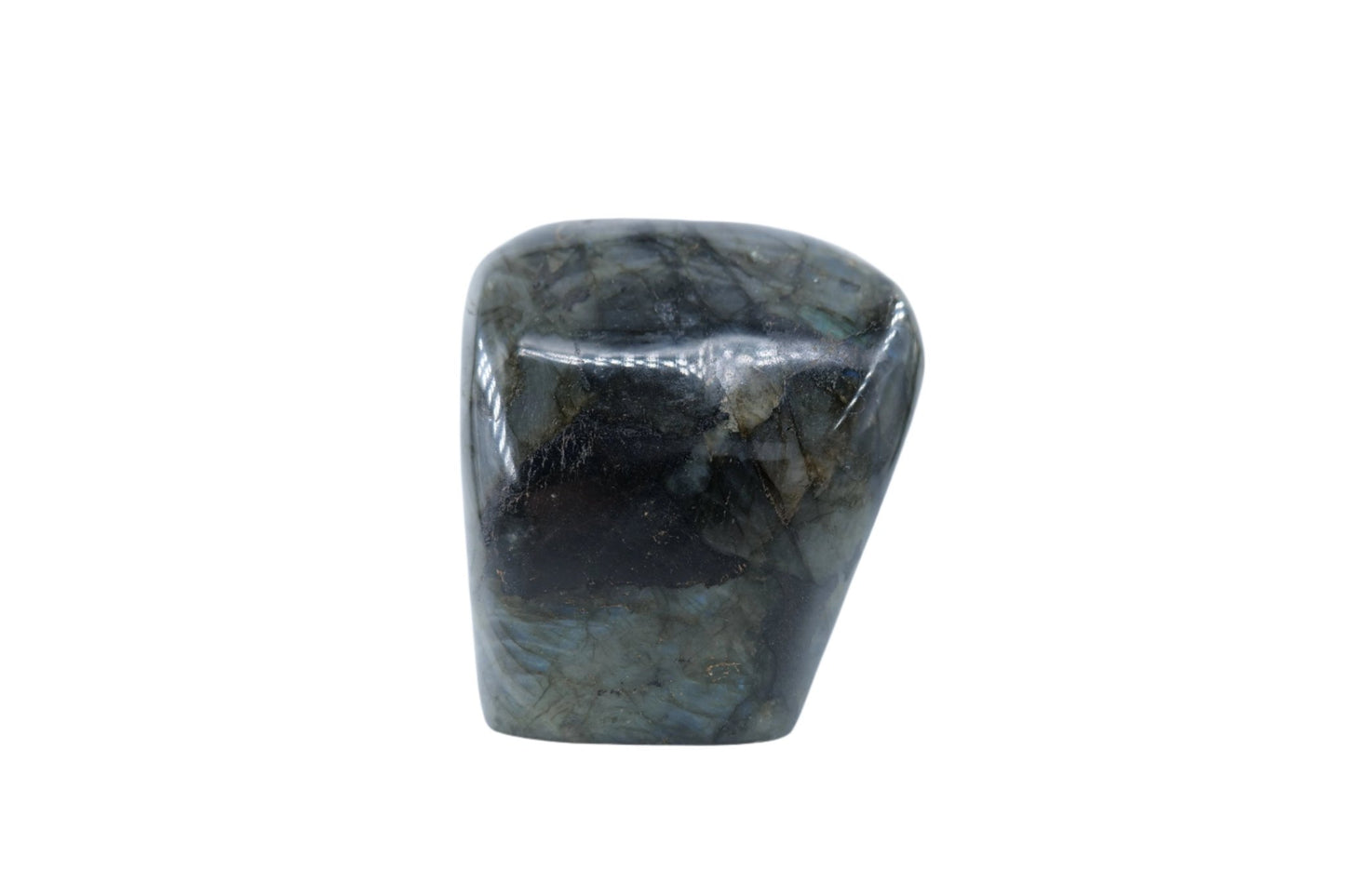 Polished Labradorite Freeform 1417G featuring blue flash and iridescent shimmer - Luna Panther