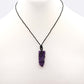 Laced Gemstone Flat Point Pendant - Amethyst - Luna Panther
