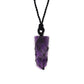 Laced Gemstone Flat Point Pendant - Amethyst - Luna Panther