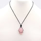 Laced Gemstone Teardrop Pendant - Rose Quartz - Luna Panther