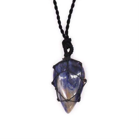 Laced Gemstone Teardrop Pendant - Sodalite - Luna Panther alternate view
