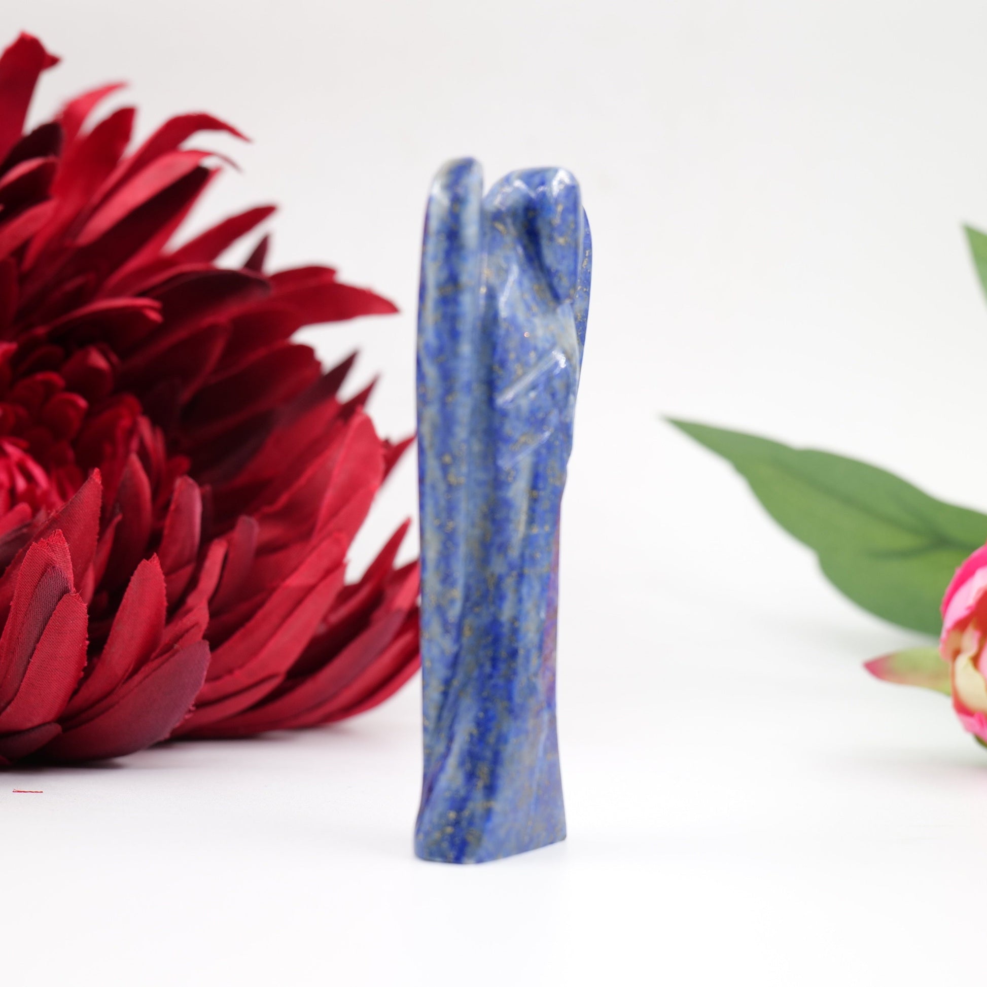 Polished Lapis Lazuli Angel 80Mm featuring royal blue tone with gold pyrite flecks - Luna Panther