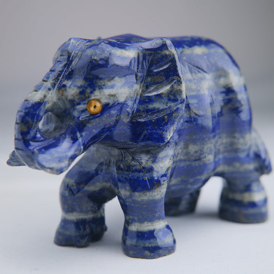 Lapis Lazuli Elephant Carving 715g - Luna Panther