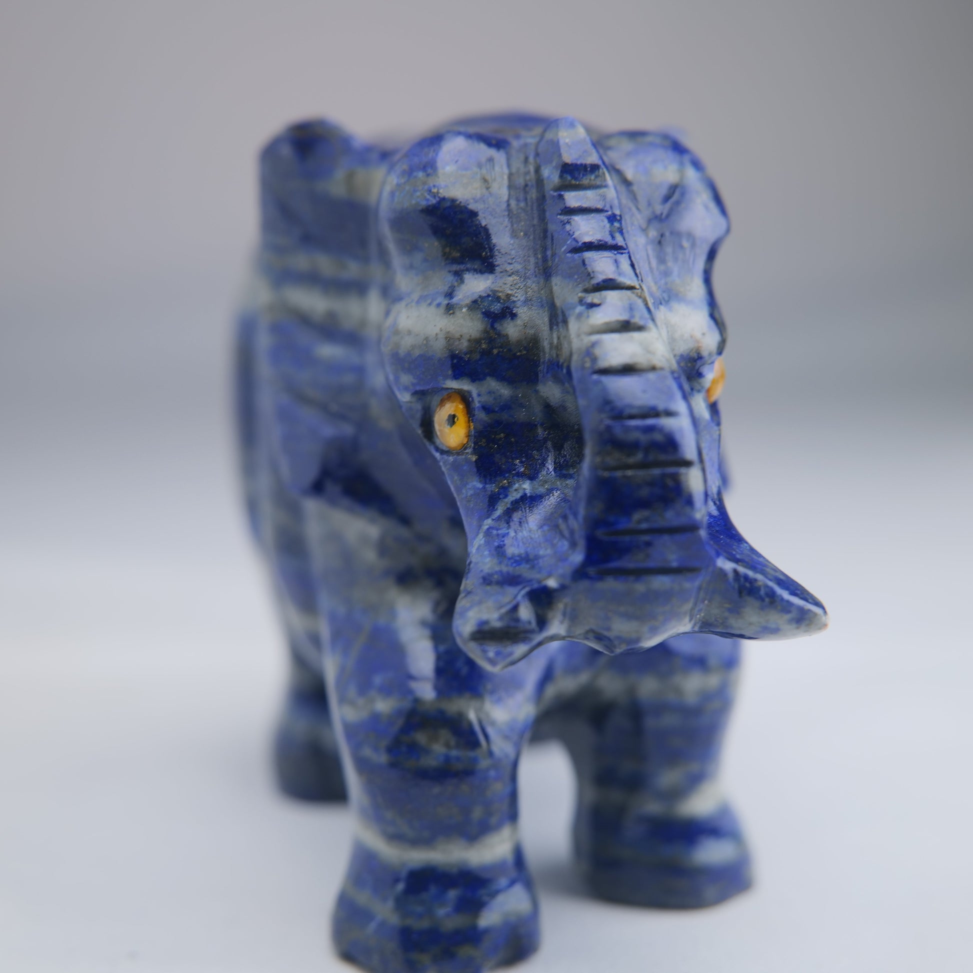 Lapis Lazuli Elephant Carving 715g - Luna Panther
