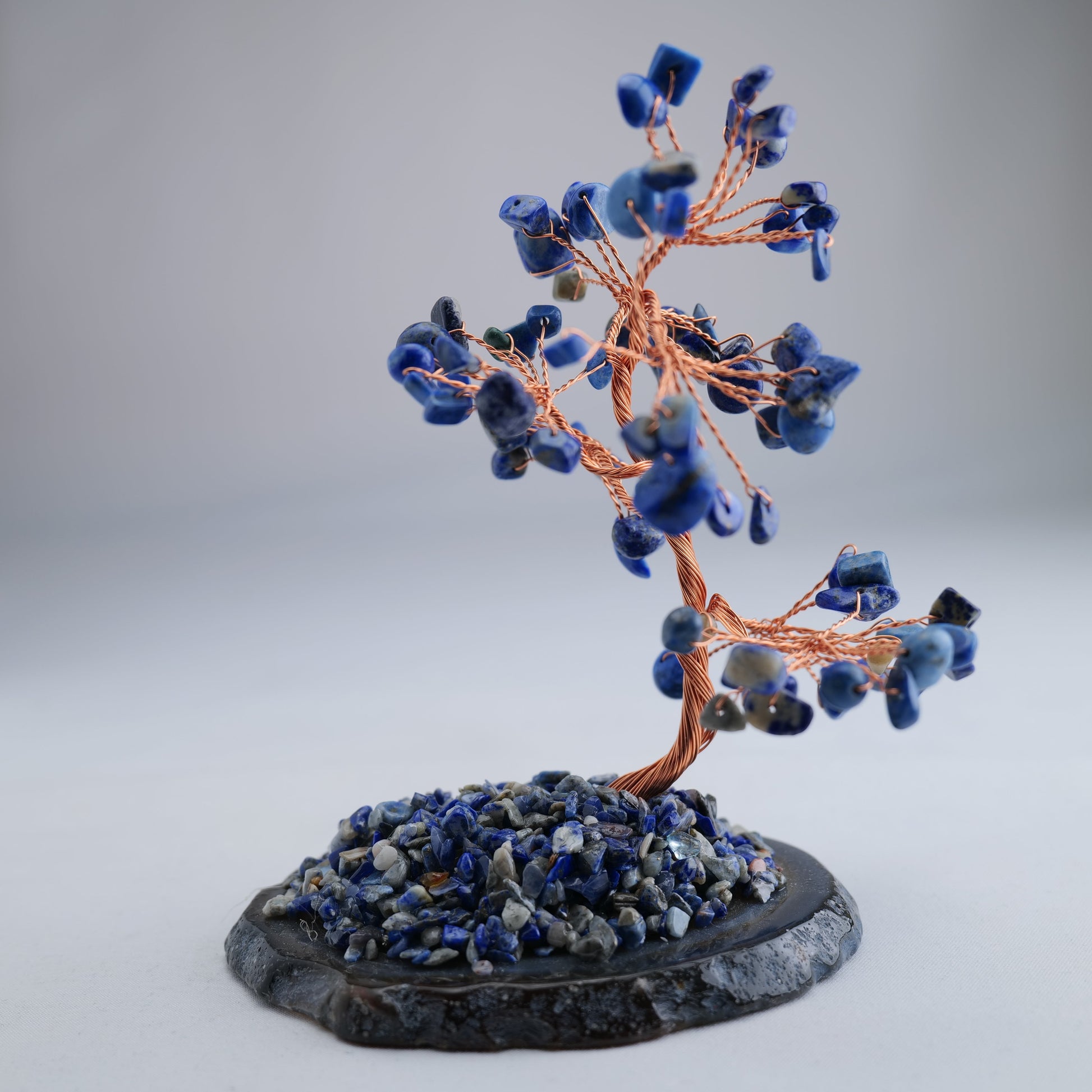Lapis Lazuli Gemstone Tree on Agate Base 150g - Luna Panther
