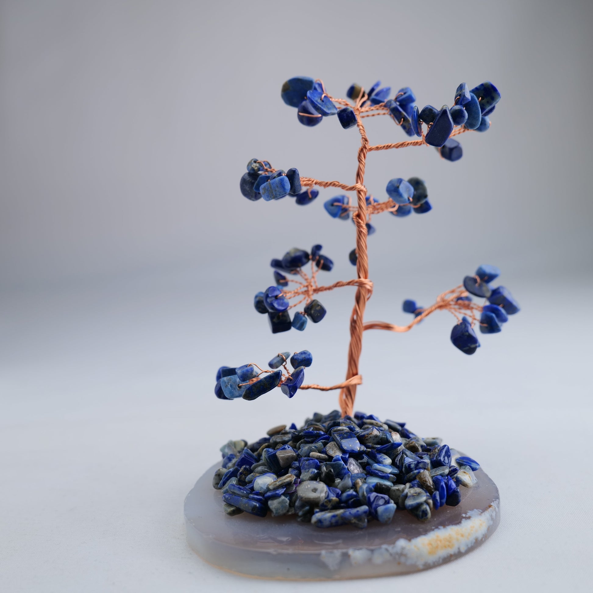 Lapis Lazuli Gemstone Tree on Agate Base 186g - Luna Panther