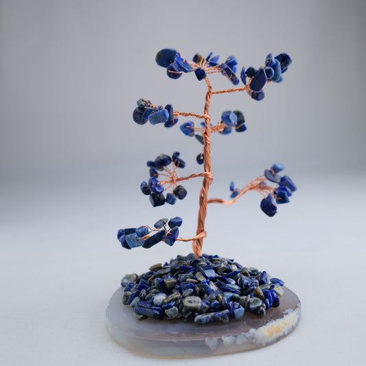 Lapis Lazuli Gemstone Tree on Agate Base 186g - Luna Panther