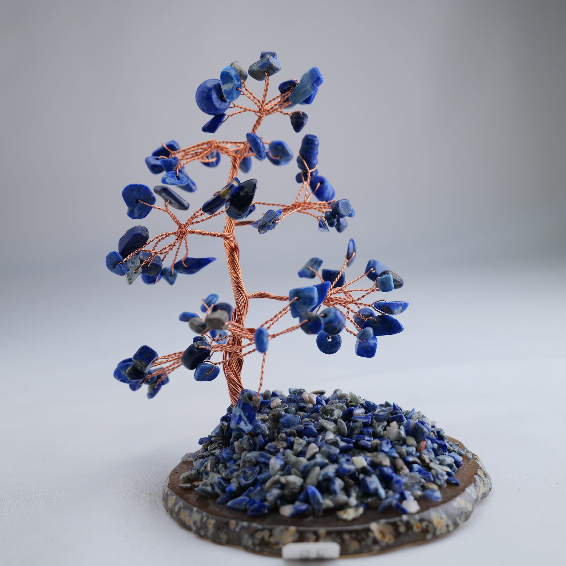Lapis Lazuli Gemstone Tree on Agate Base 193g - Luna Panther
