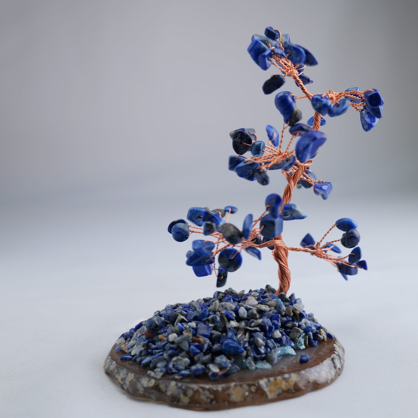 Lapis Lazuli Gemstone Tree on Agate Base 193g - Luna Panther