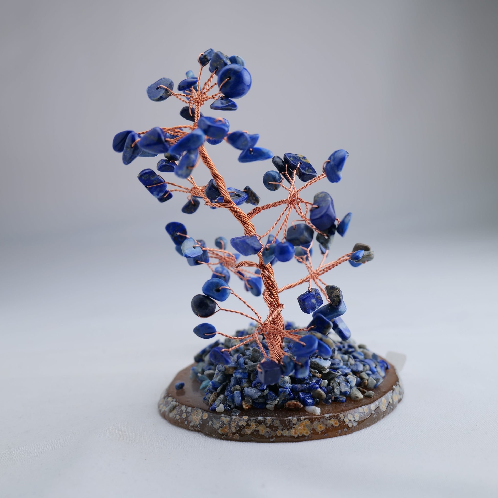 Lapis Lazuli Gemstone Tree on Agate Base 193g - Luna Panther
