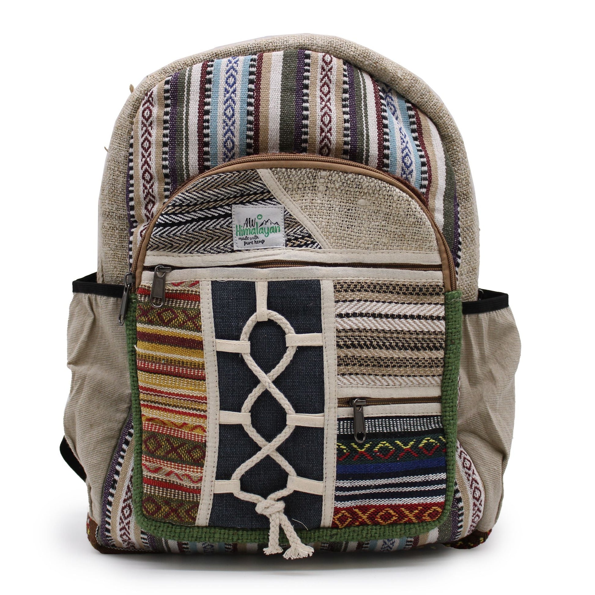 Large Backpack - Rope & Pockets Style - Luna Panther