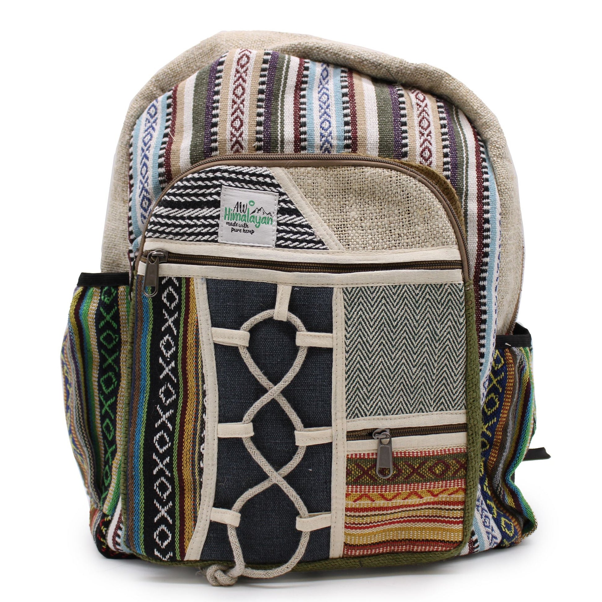 Large Backpack - Rope & Pockets Style - Luna Panther