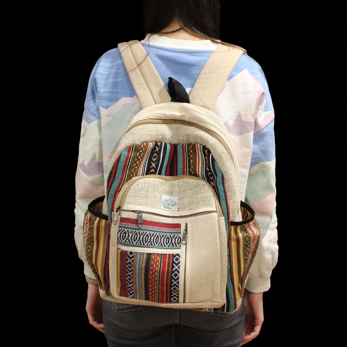 Large Backpack - Straight Zips Style - Luna Panther