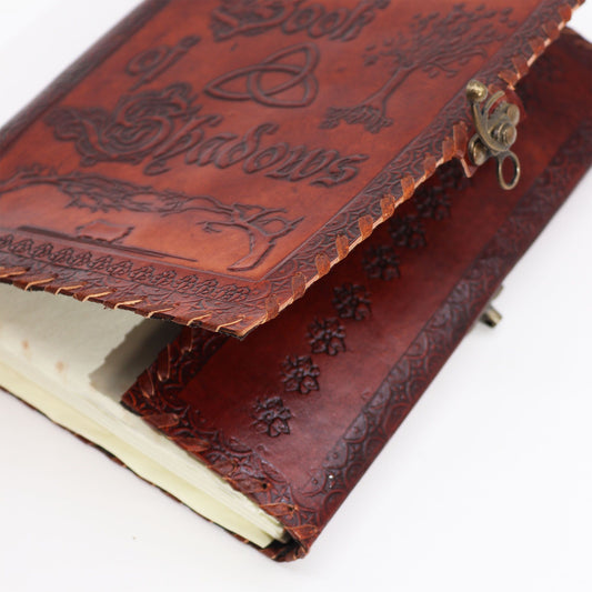Large Book of Shadows - Dark Tan - 200 pages deckle - edged - 25x18x3cm - Luna Panther alternate view