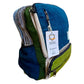 Large Boxy Hemp Backpack - Teal & Sage - Luna Panther