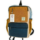 Large Boxy Hemp Backpack - Teal & Tumeric - Luna Panther