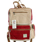 Large Boxy Hemp Backpack - Wine & Cream - Luna Panther
