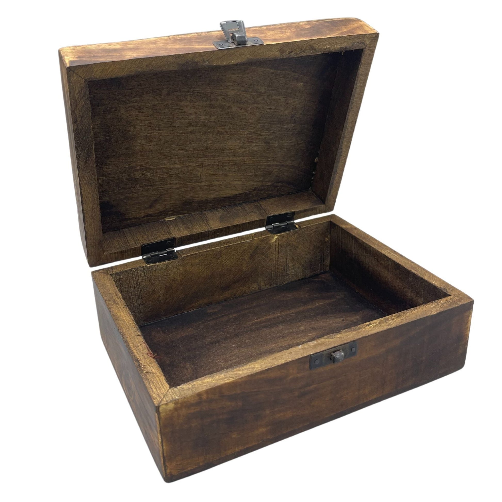 Large Ceramic Glazed Wood Box - 20x15x7.5cm - Concrete - Luna Panther