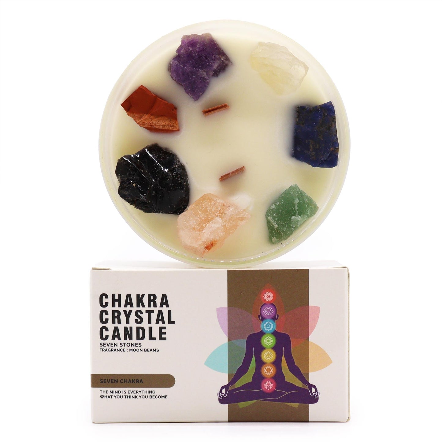 Large Chakra Crystal Candles - Seven Chakra - Luna Panther