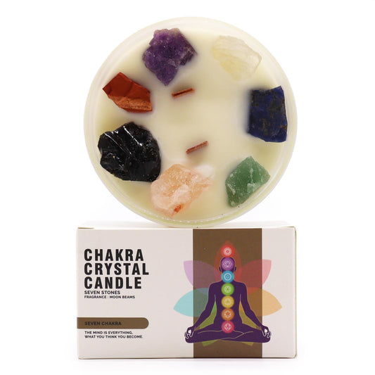 Large Chakra Crystal Candles - Seven Chakra - Luna Panther