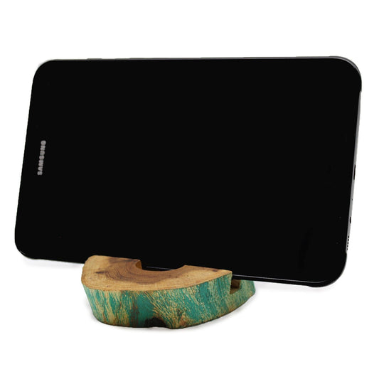 Large Gamal Wood Phone Holder - Greenwash - Luna Panther alternate view