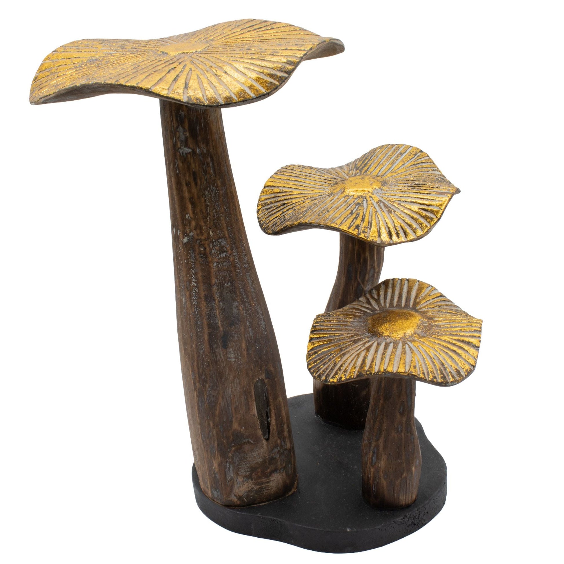 Large Golden Mushroom Art - 32cm - Natural - Luna Panther