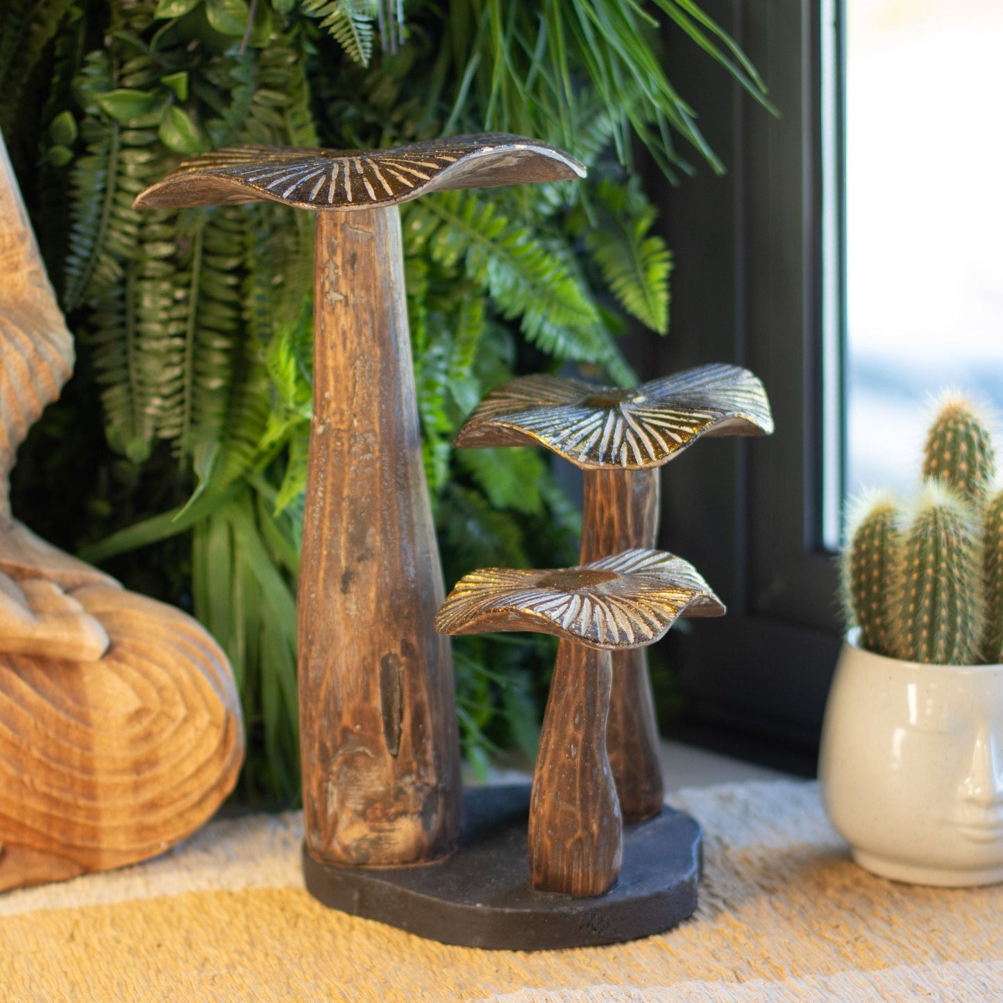 Large Golden Mushroom Art - 32cm - Natural - Luna Panther
