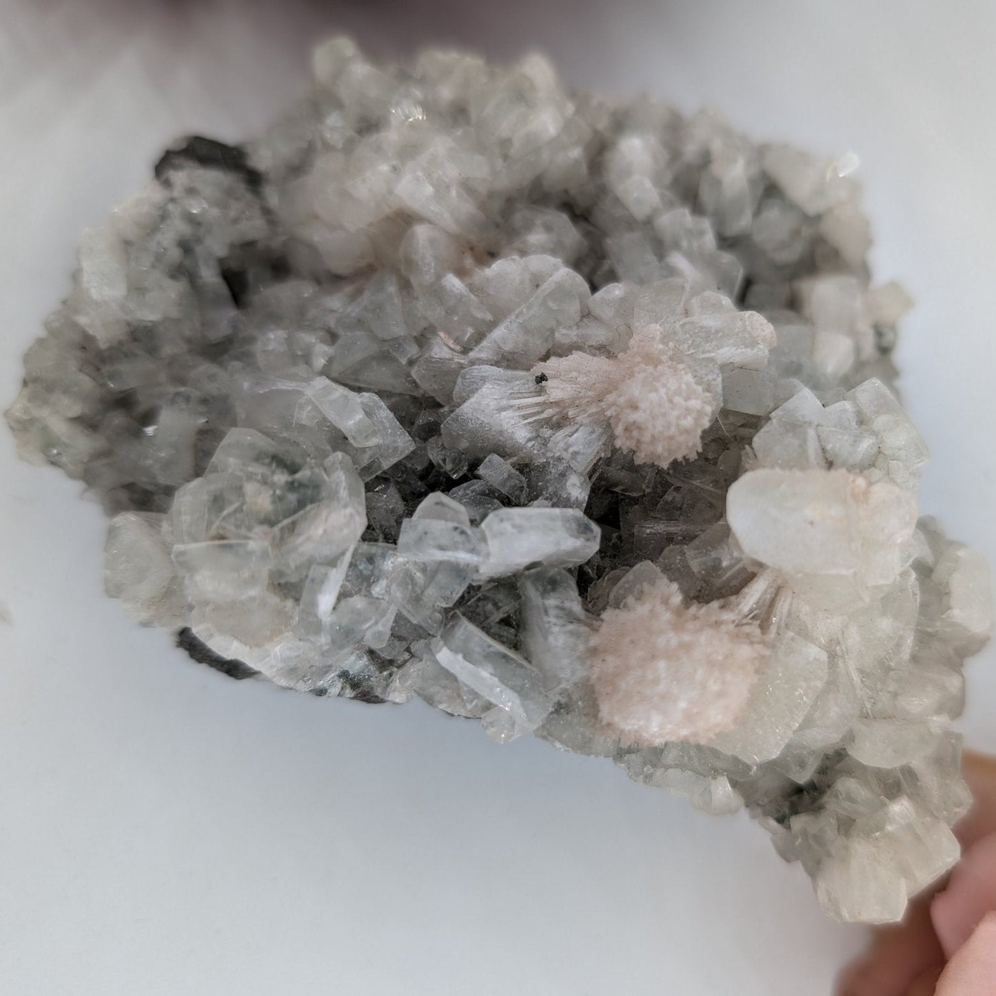 Polished Large Green Apophyllite With Orange Stillbite Mineral 285 Grams featuring natural patterning and unique variations - Luna Panther