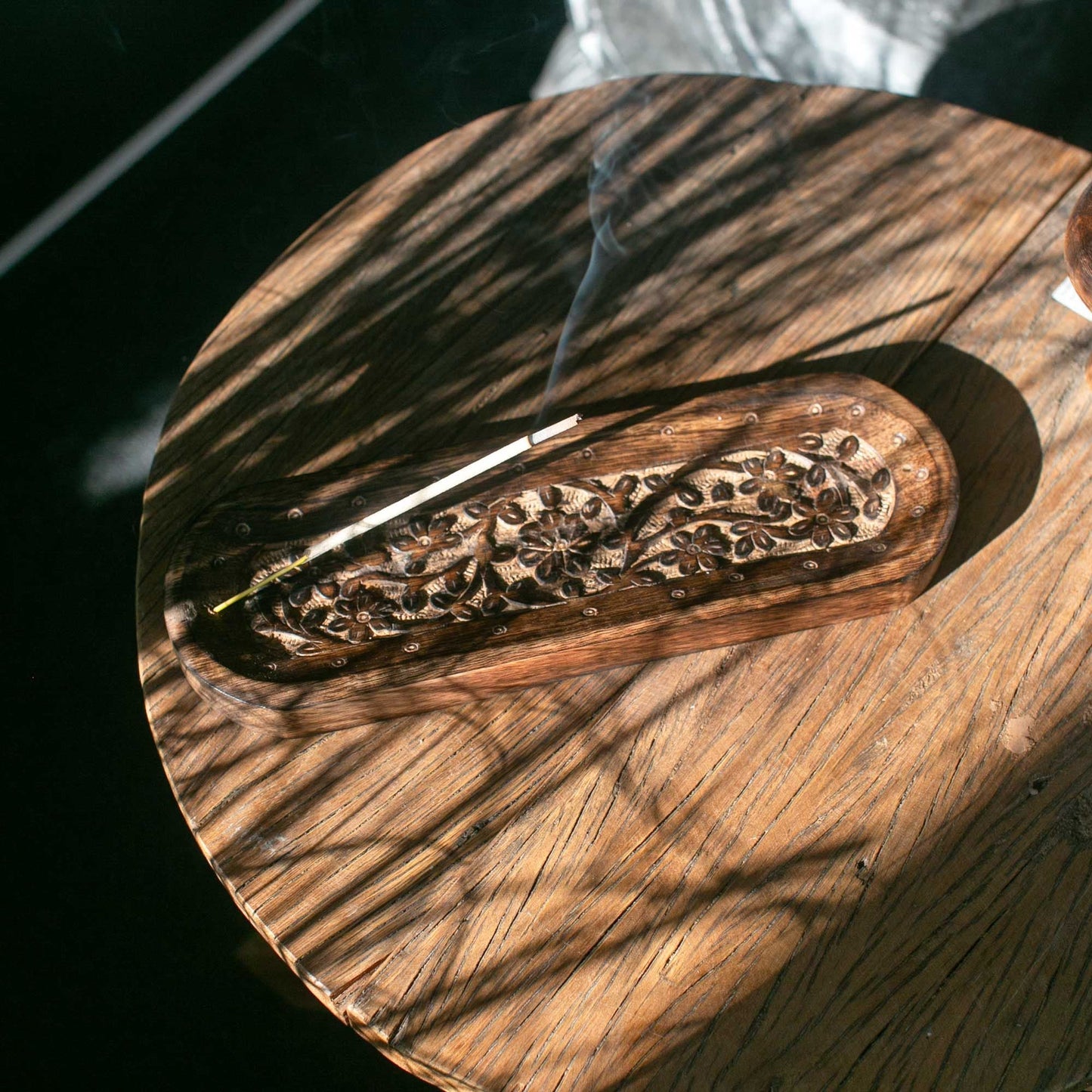 Large Incense Tray 30x10cm - Flower Design - Luna Panther