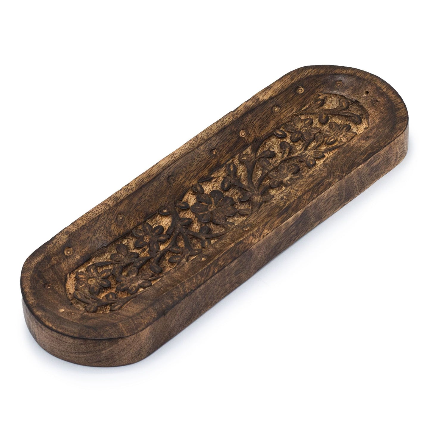 Large Incense Tray 30x10cm - Flower Design - Luna Panther