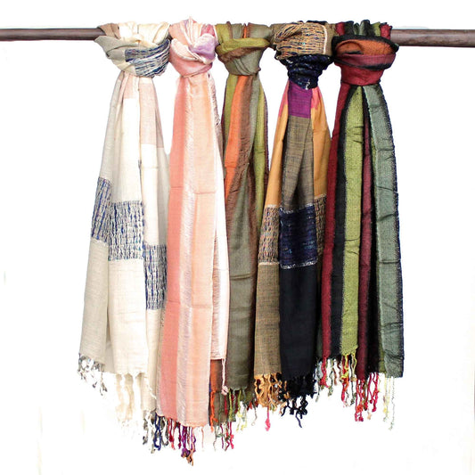Large Indian Boho Scarves - 28x72cm - Random Greens - Luna Panther