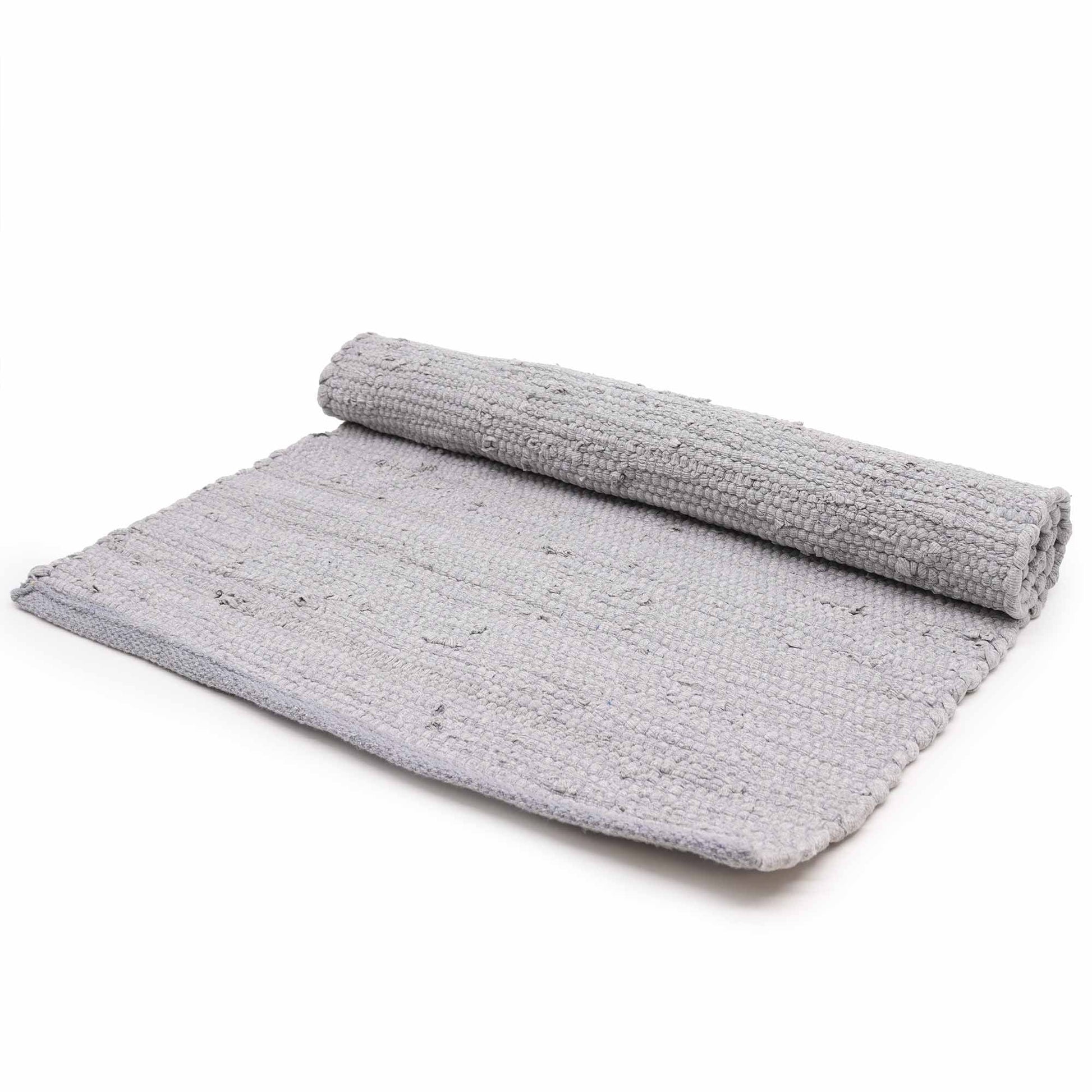 Large Indian Handloom Cotton Rug - Grey - Luna Panther
