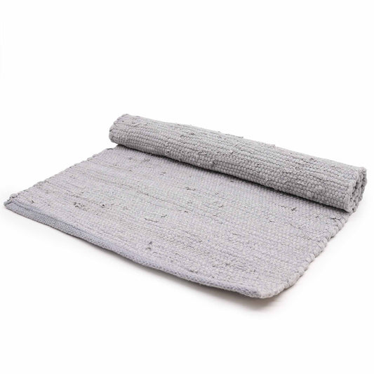 Large Indian Handloom Cotton Rug - Grey - Luna Panther