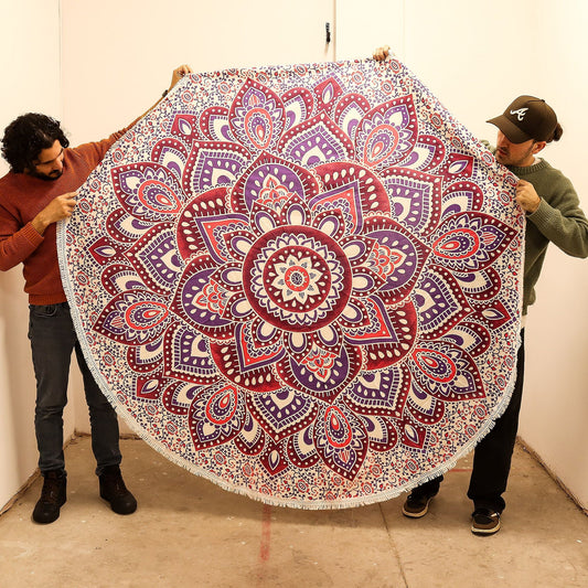 Large Mandala Roundy Art (180cm) - Pink & Purple - Luna Panther alternate view