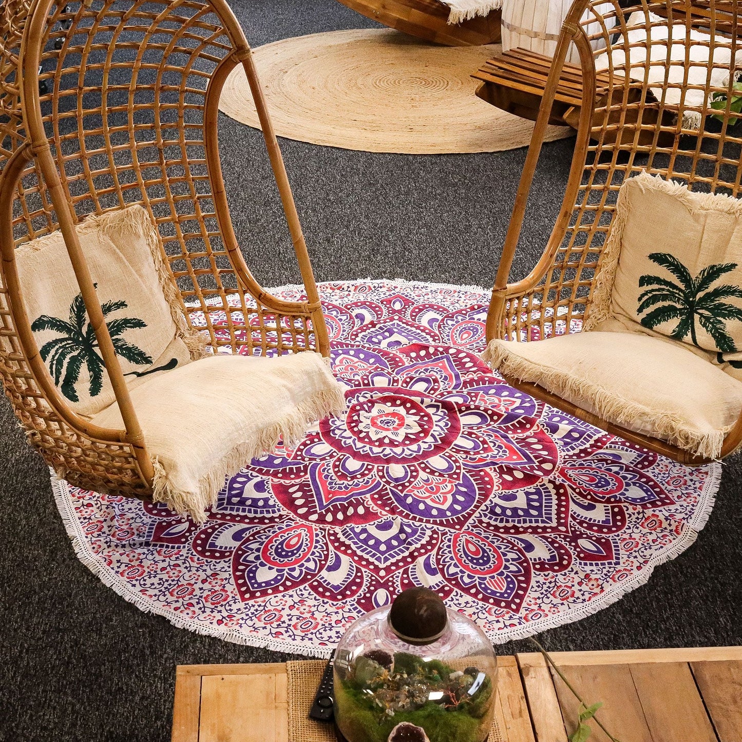 Large Mandala Roundy Art (180cm) - Pink & Purple - Luna Panther