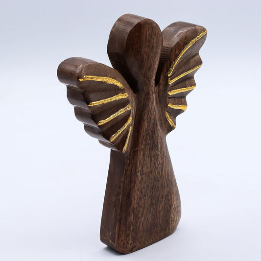 Large Mango Wood Angel – Gold Decor - Luna Panther alternate view