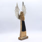 Large Mango Wood Guardian Angel – Metal Wings & Enamel Detail — sculptures & statues, image 3 of 8.