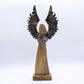 Large Mango Wood Guardian Angel – Metal Wings & Enamel Detail — sculptures & statues, image 5 of 8.