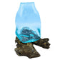 Large Molten Glass Vase - Terrarium Jar on Wood - Luna Panther