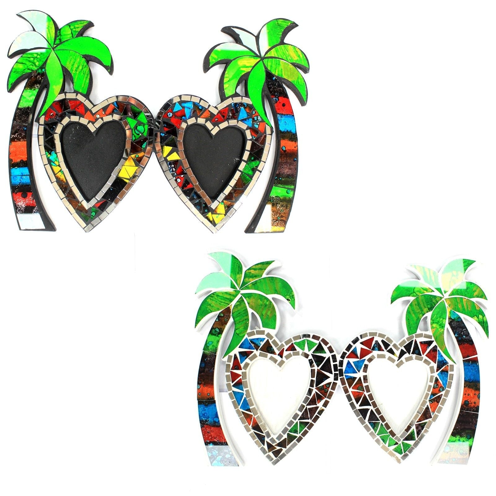Side detail of double mosaic coconut photo frame