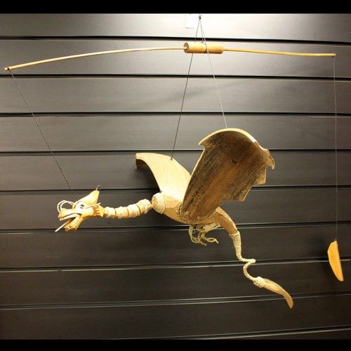 Large Natural Coconut Dragon Mobile 46cm - Luna Panther alternate view