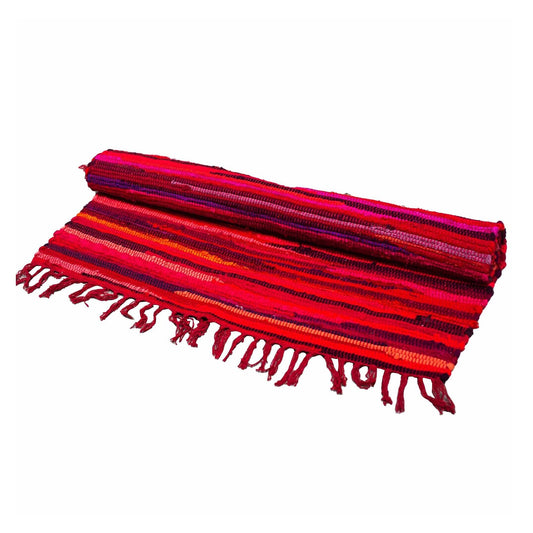Polished Large Rag Rug - 150x90cm - premium quality - Shocking Pinks featuring natural patterning and unique variations - Luna Panther